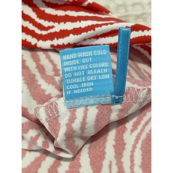 J McLaughlin Sophia Dress Women’s Large Orange Catalina Cloth Sheath Radio Waves - Picture 14 of 15